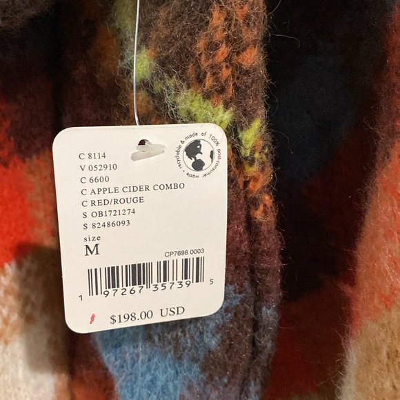 Women’s Free People hooded pullover size M. Apple cider combo. Super soft NWT - Picture 4 of 8